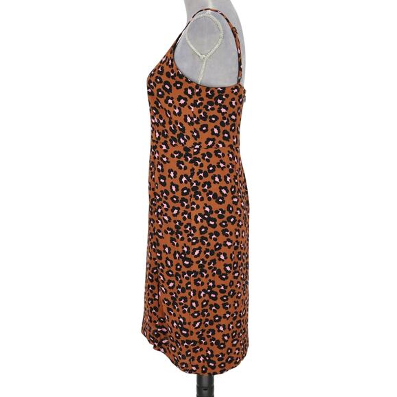 Sanctuary Slip Dress Womens 2 Brown Pink Animal Print Lined Mob Wife Resort New - Picture 14 of 16